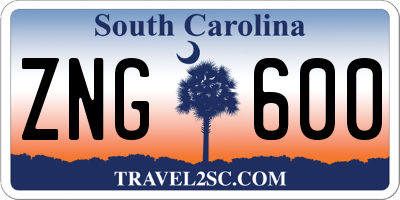 SC license plate ZNG600