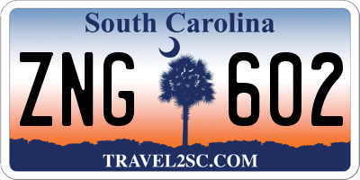 SC license plate ZNG602