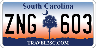 SC license plate ZNG603