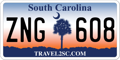 SC license plate ZNG608
