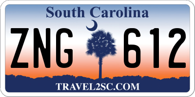 SC license plate ZNG612