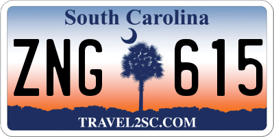SC license plate ZNG615