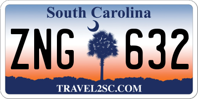 SC license plate ZNG632