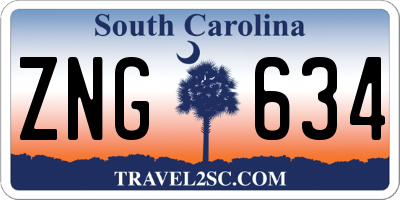 SC license plate ZNG634