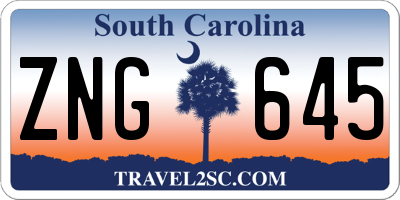 SC license plate ZNG645