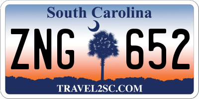 SC license plate ZNG652