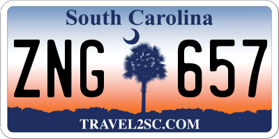 SC license plate ZNG657