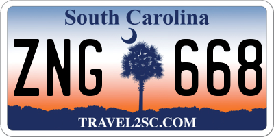 SC license plate ZNG668
