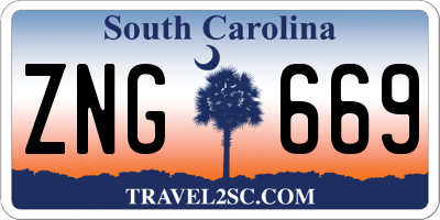 SC license plate ZNG669