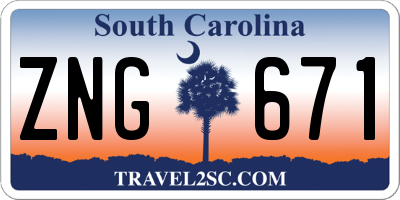 SC license plate ZNG671