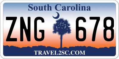SC license plate ZNG678