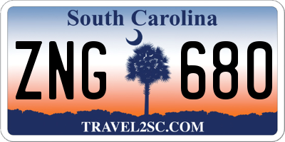 SC license plate ZNG680