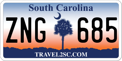 SC license plate ZNG685