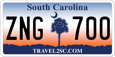 SC license plate ZNG700