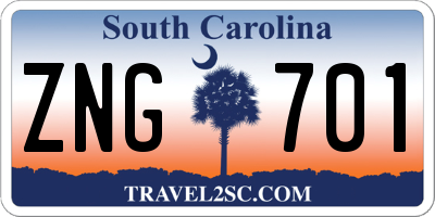 SC license plate ZNG701