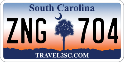 SC license plate ZNG704