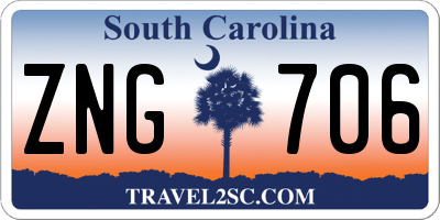 SC license plate ZNG706
