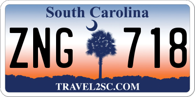 SC license plate ZNG718