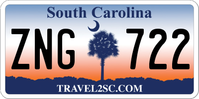 SC license plate ZNG722
