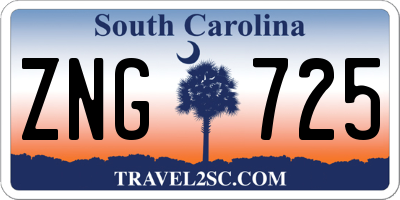 SC license plate ZNG725