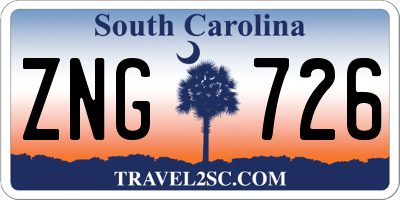 SC license plate ZNG726