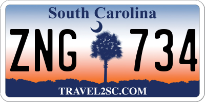 SC license plate ZNG734