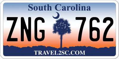 SC license plate ZNG762