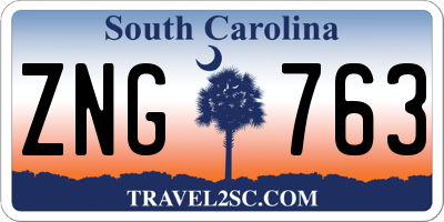 SC license plate ZNG763