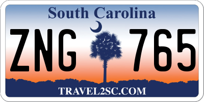 SC license plate ZNG765