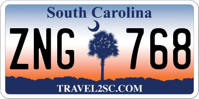 SC license plate ZNG768