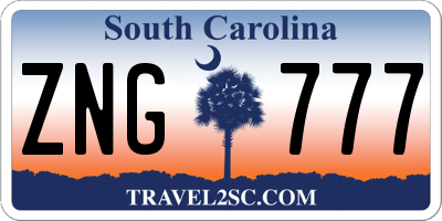 SC license plate ZNG777