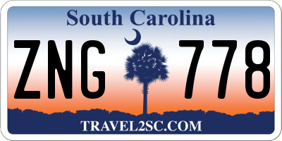 SC license plate ZNG778