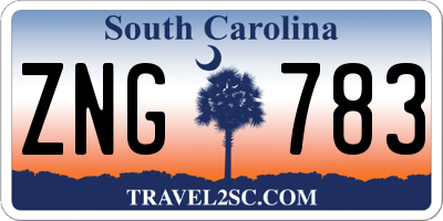SC license plate ZNG783