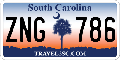 SC license plate ZNG786
