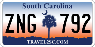 SC license plate ZNG792
