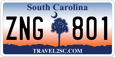 SC license plate ZNG801