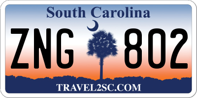 SC license plate ZNG802