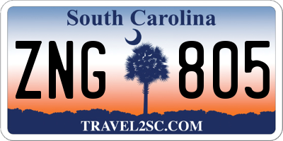 SC license plate ZNG805