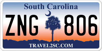 SC license plate ZNG806