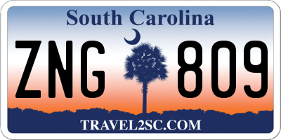 SC license plate ZNG809