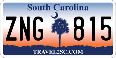 SC license plate ZNG815