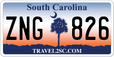 SC license plate ZNG826