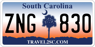 SC license plate ZNG830