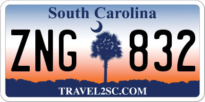 SC license plate ZNG832