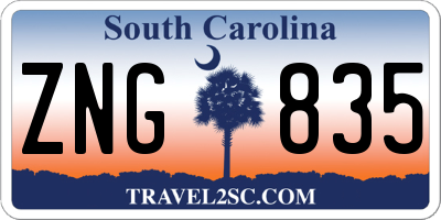 SC license plate ZNG835