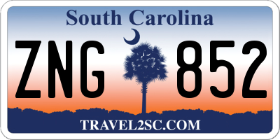 SC license plate ZNG852