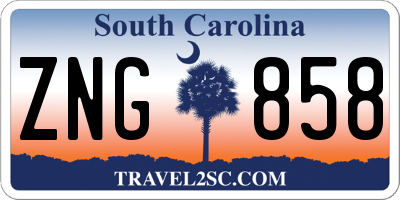 SC license plate ZNG858