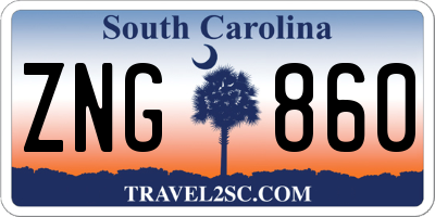 SC license plate ZNG860