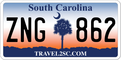 SC license plate ZNG862