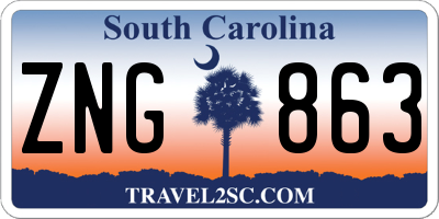SC license plate ZNG863